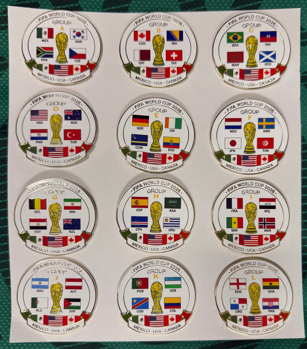 2026 World Cup Group Collection | Complete 12-Pin Hard Enamel Set